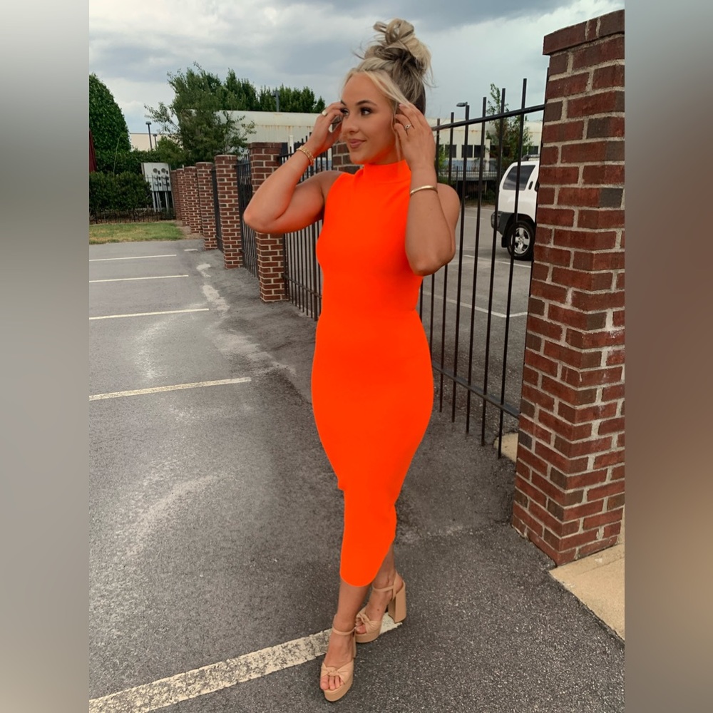 Orange bandage dress